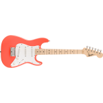 Fender Squier  FSR Mini Stratocaster®, Maple Fingerboard, White Pickguard, Tahitian Coral