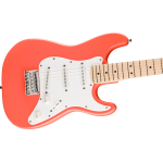 Fender Squier  FSR Mini Stratocaster®, Maple Fingerboard, White Pickguard, Tahitian Coral