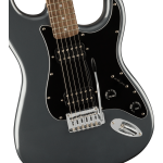 Fender Squier Affinity Series® Stratocaster® HH, Laurel Fingerboard, Black Pickguard, Charcoal Frost Metallic
