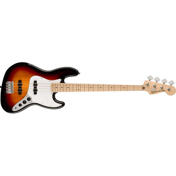 Fender Squier Affinity Series® Jazz Bass®, Maple Fingerboard, White Pickguard, 3-Color Sunburst