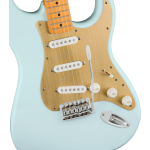 Fender Squier 40th Anniversary Stratocaster®, Vintage Edition, Maple Fingerboard, Gold Anodized Pickguard, Satin Sonic Blue