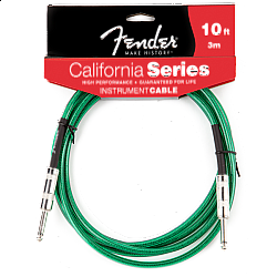 Fender California Instrument Cable, 10', Surf Green