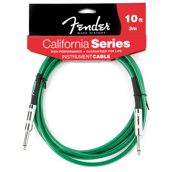 Fender California Instrument Cable, 10', Surf Green