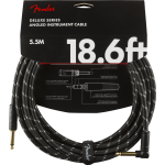 Fender Deluxe Series Instrument Cable, Straight/Angle, 18.6', Black Tweed