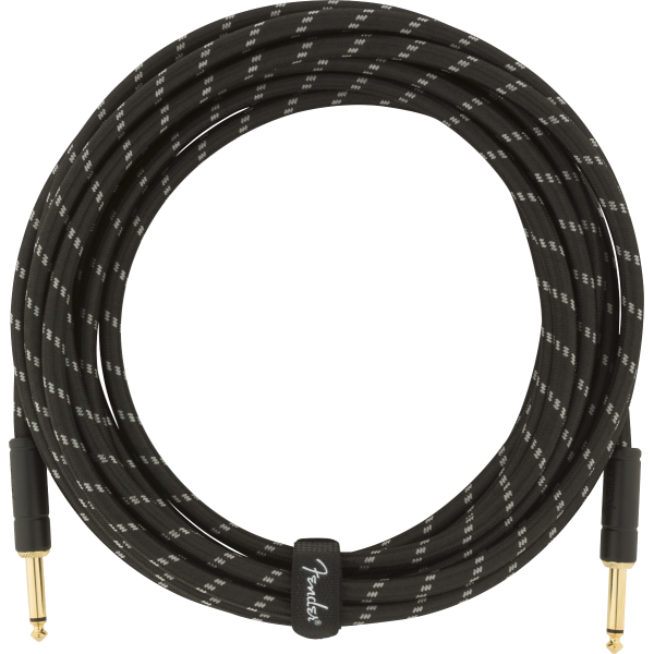 Fender Deluxe Series Instrument Cable, Straight/Straight, 18.6', Black Tweed