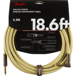 Fender Deluxe Series Instrument Cable, Straight/Angle, 18.6', Tweed