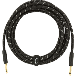 Fender Deluxe Series Instrument Cable, Straight/Straight, 15', Black Tweed