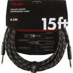 Fender Deluxe Series Instrument Cable, Straight/Straight, 15', Black Tweed