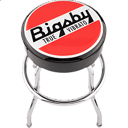 Bigsby® Round Logo Barstool, Black, Red and White, 24"