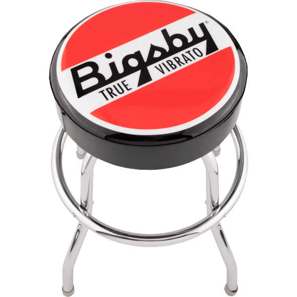 Bigsby® Round Logo Barstool, Black, Red and White, 24"