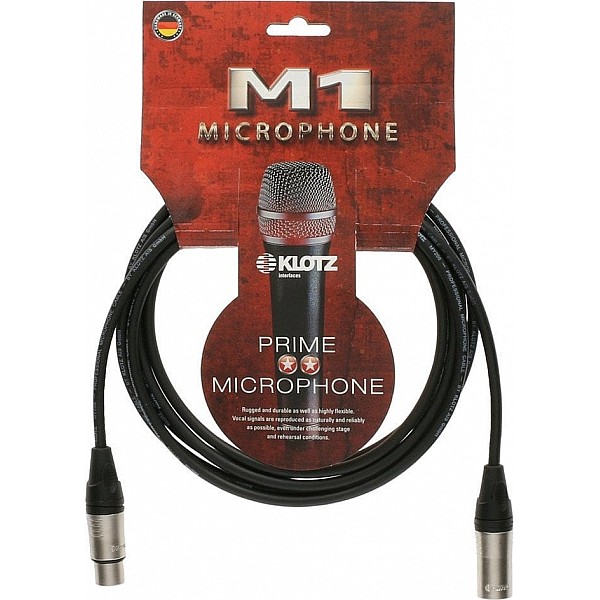 Klotz M1 Mikrofónový kábel, čierny 5m XLR F/M
