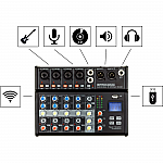 Pronomic B-603 Mini-Mixer + Bluetooth® + USB-Recording
