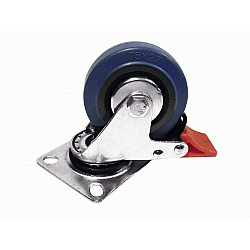 ROADINGER Swivel Castor 75mm blue with brake