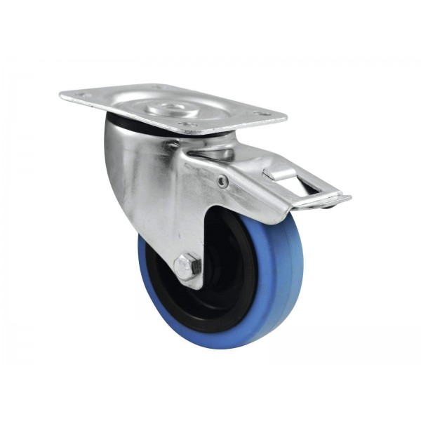 ROADINGER Swivel Castor 100mm BLUE WHEEL with brake