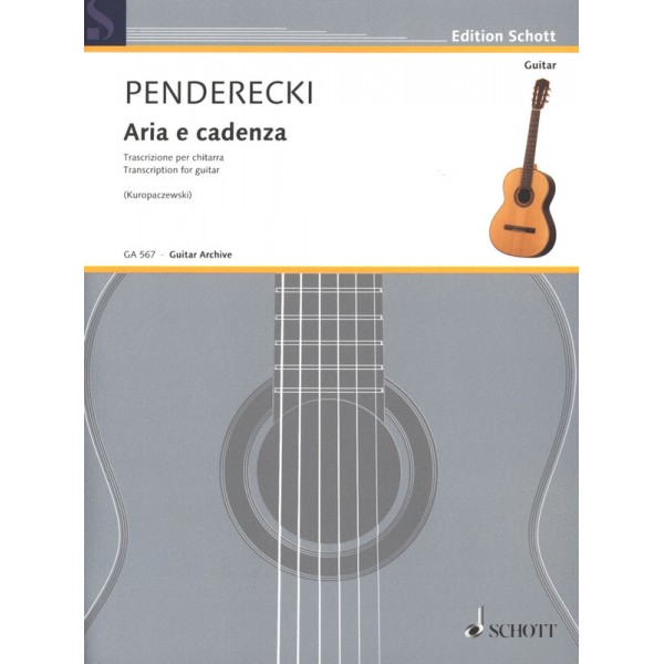 Penderecki, Krzysztof -  Aria e cadenza Transcription for guitar