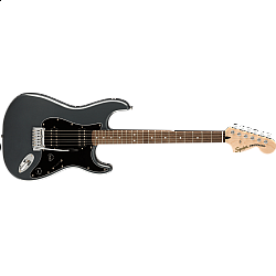 Fender Squier Affinity Series® Stratocaster® HH, Laurel Fingerboard, Black Pickguard, Charcoal Frost Metallic