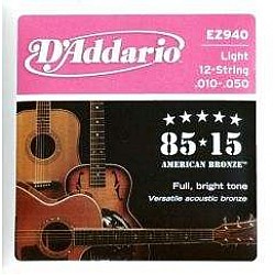 D'Addario EZ 940 - Struny pre 12-strunovú gitaru