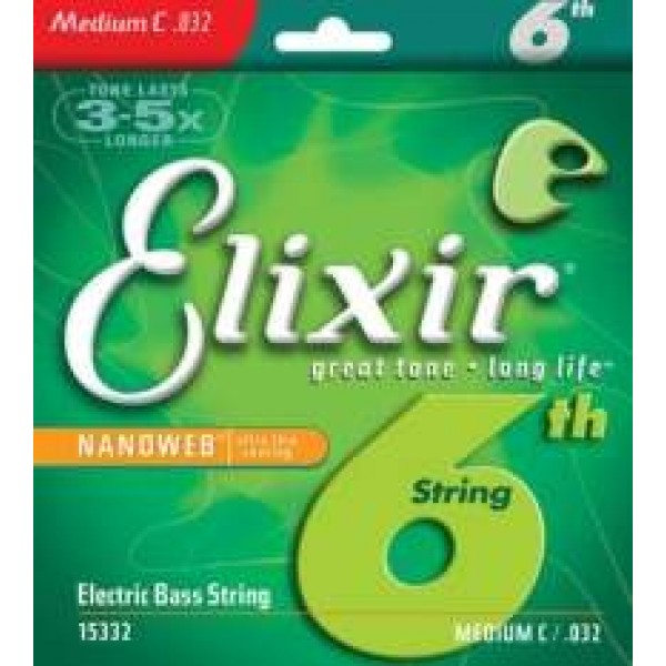 Elixir Bass 6 Medium 032- Prídavná šiesta struna k sade