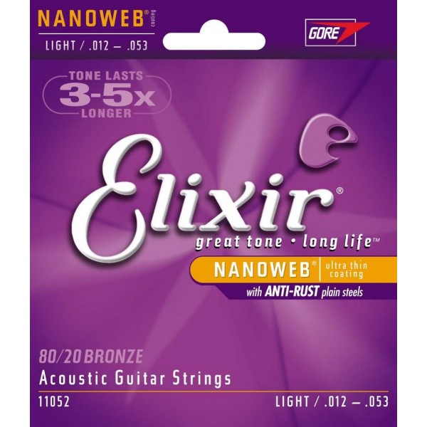 Elixir Nanoweb 11052 - Struny pre akust. gitaru, Bronze