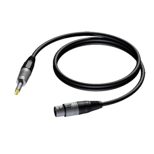 Procab CAB900/3 jack 6,3 mm mono/XLR F, 3m