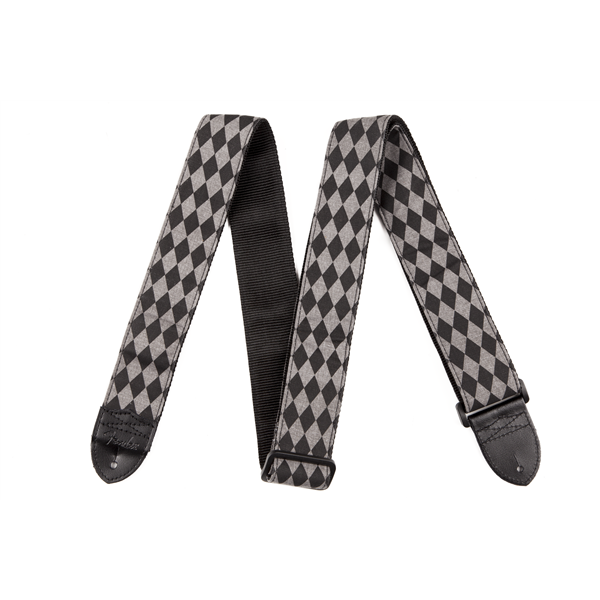 Fender Nylon Diamond Strap - Black / Grey - pás na gitaru 