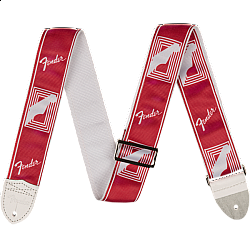 Fender 2" Custom Color Monogrammed Straps - Candy Apple Red - pás na gitaru