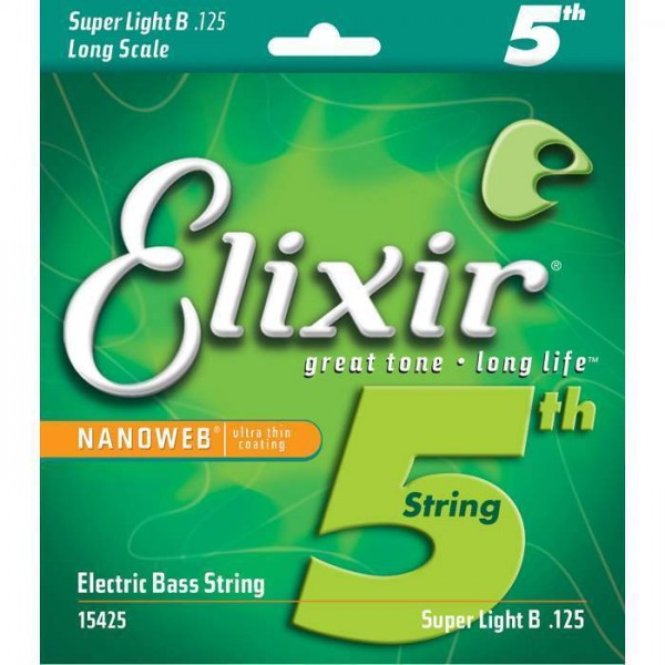 Elixir Bass 15425 Nanoweb 5 Super Light 125 - prídavná piata struna k sade