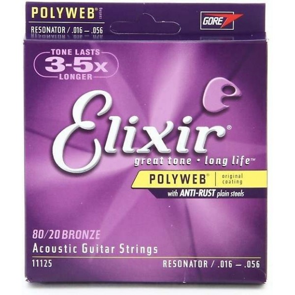 Elixir Polyweb 11125 - Struny pre rezonátor, Bronze