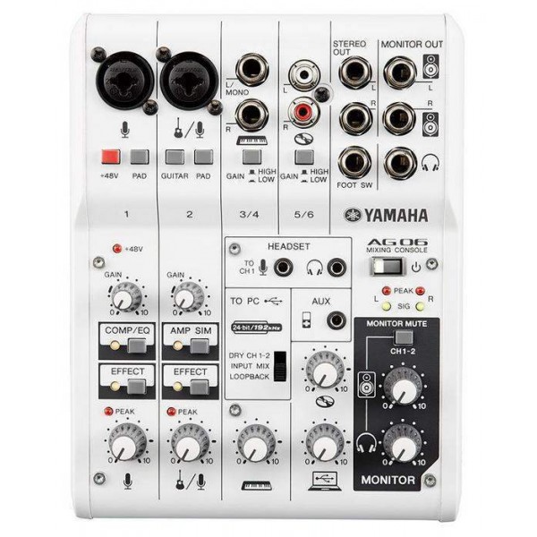 Yamaha AG06 - analógový mini mixpult