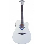 LAG Tramontane Hyvibe Smart Guitar Plexi WHT - Elektroakustická Gitara