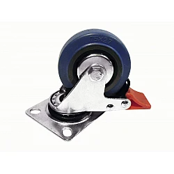 ROADINGER Swivel Castor 75mm blue with brake