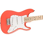 Fender Squier Mini Stratocaster®, Maple Fingerboard, White Pickguard, Tahitian Coral Fender Squier Mini Stratocaster®, Maple Fingerboard, White Pickguard, Tahitian Coral