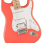 Fender Squier Sonic® Stratocaster® HSS, Maple Fingerboard, White Pickguard, Tahitian Coral 