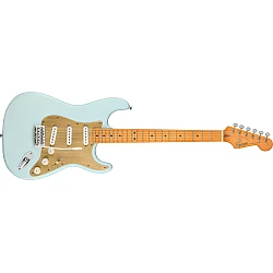 Fender Squier 40th Anniversary Stratocaster®, Vintage Edition, Maple Fingerboard, Gold Anodized Pickguard, Satin Sonic Blue