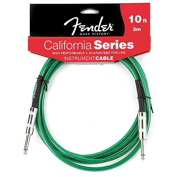 Fender California Instrument Cable, 10', Surf Green