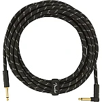 Fender Deluxe Series Instrument Cable, Straight/Angle, 18.6', Black Tweed