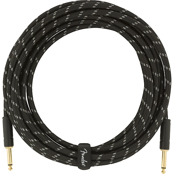 Fender Deluxe Series Instrument Cable, Straight/Straight, 18.6', Black Tweed