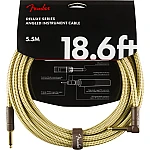 Fender Deluxe Series Instrument Cable, Straight/Angle, 18.6', Tweed