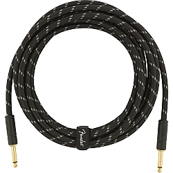 Fender Deluxe Series Instrument Cable, Straight/Straight, 15', Black Tweed