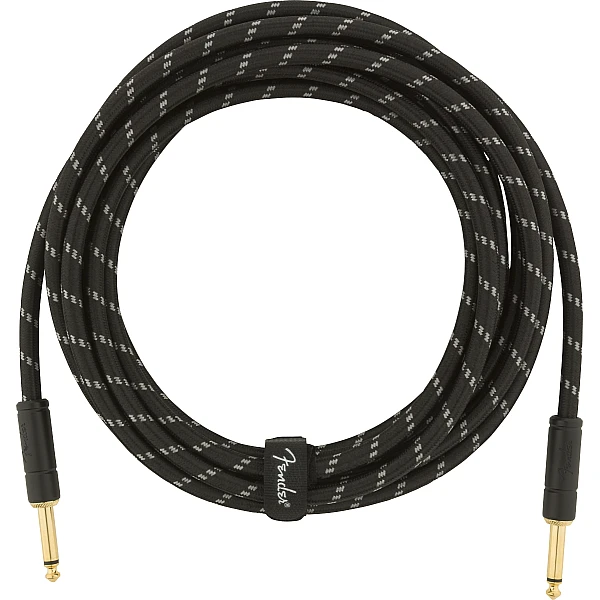 Fender Deluxe Series Instrument Cable, Straight/Straight, 15', Black Tweed