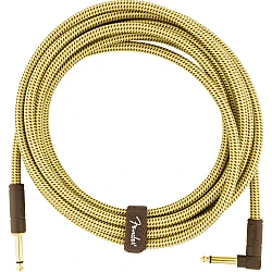 Fender Deluxe Series Instrument Cable, Straight/Angle, 15', Tweed