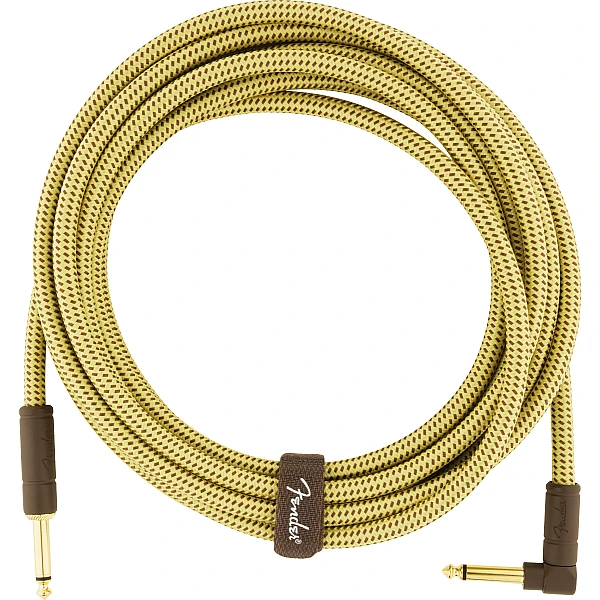 Fender Deluxe Series Instrument Cable, Straight/Angle, 15', Tweed