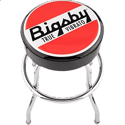 Bigsby® Round Logo Barstool, Black, Red and White, 24"