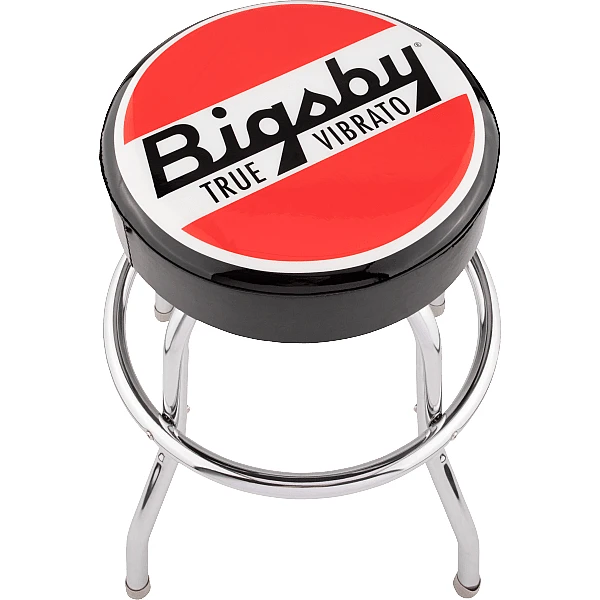Bigsby® Round Logo Barstool, Black, Red and White, 24"