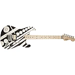 Fender EVH® Striped Series Circles, Maple Fingerboard, Black and White Crop Circles Graphic