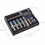Pronomic B-603 Mini-Mixer + Bluetooth® + USB-Recording Pronomic B-603 Mini-Mixer + Bluetooth® + USB-Recording