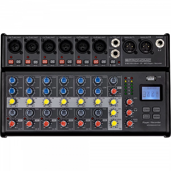 Pronomic B-803 Mini Mixer with Bluetooth® and USB Recording Pronomic B-803 Mini Mixer with Bluetooth® and USB Recording