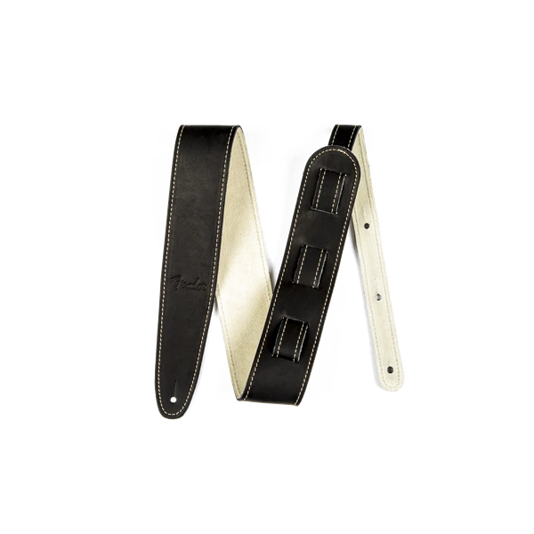 Fender Ball Glove Leather Strap, Black - pás na gitaru