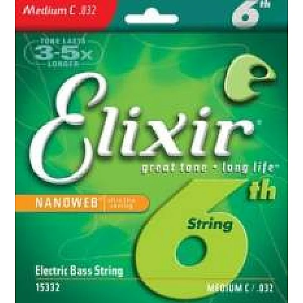 Elixir Bass 6 Medium 032- Prídavná šiesta struna k sade