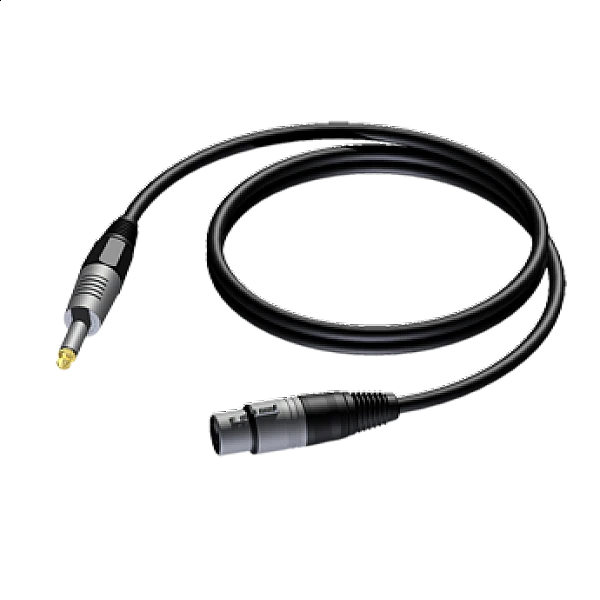 Procab CAB900/3 jack 6,3 mm mono/XLR F, 3m